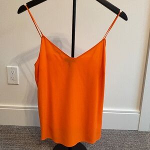 Rag+Bone Orange Silk V-Neck Cami